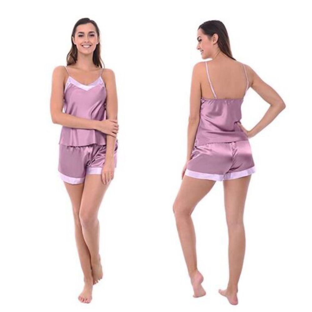 ALEXANDER DEL ROSSA Satin Cami & Shorts Pajama Set - Size M - NWOT